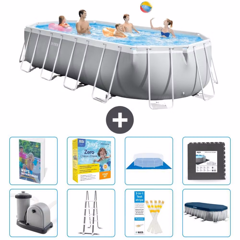 Piscina fuori terra ovale "Prism Frame" - 610x305x122 cm - 7 pezzi - Modello S607