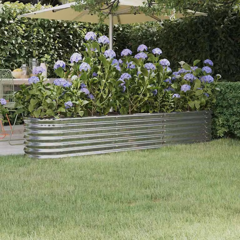 Letto rialzato da giardino vidaXL in acciaio zincato argento L: 224 cm, P: 40 cm, H: 36 cm