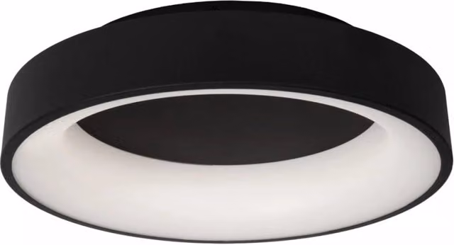 Plafoniera LED Lucide Mirage tonda in metallo nera, 33W, 2700K, Diametro: 45 cm – 1