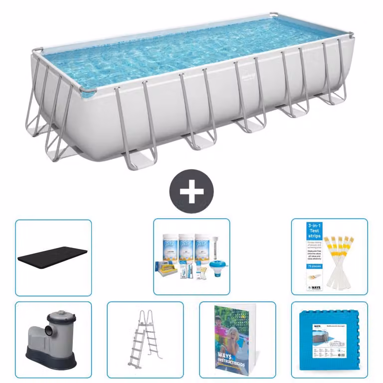 Bestway Power Steel, piscina rettangolare - 640x274x132 cm - 6 pezzi, modello S536