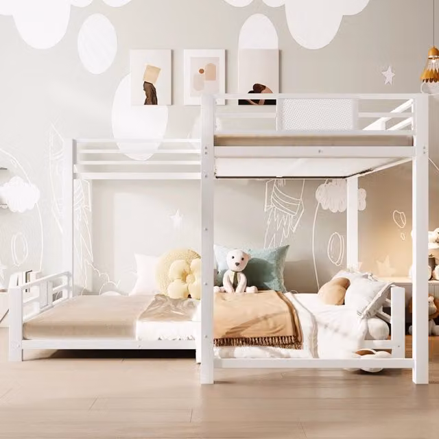 letto a castello in metallo bianco 204 x 204 cm