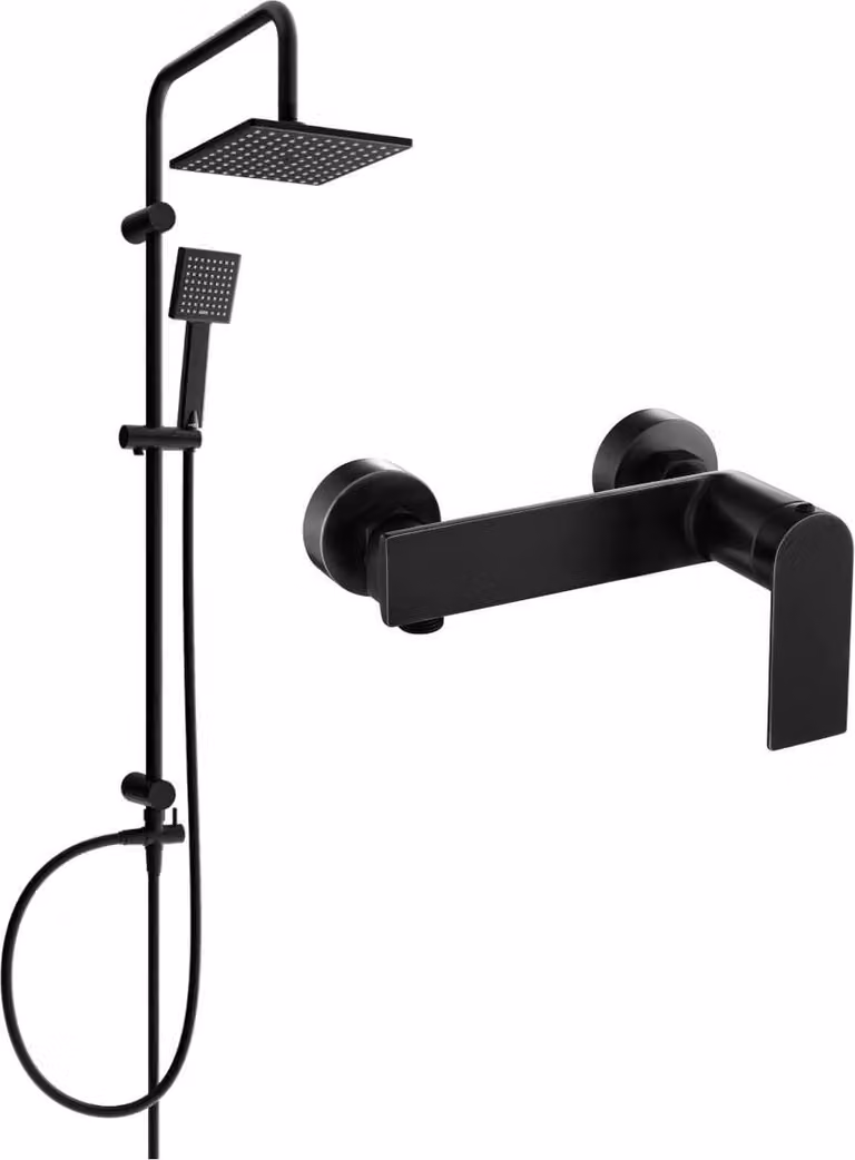 Mexen Tord set doccia esterno con soffione e miscelatore doccia Zero, nero - 71140200-70