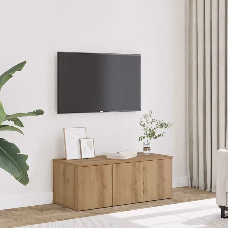 vidaXL Mobile Porta TV Moderno in Rovere Marrone con Compartimenti Media L 80 x P 34 x H 30 cm