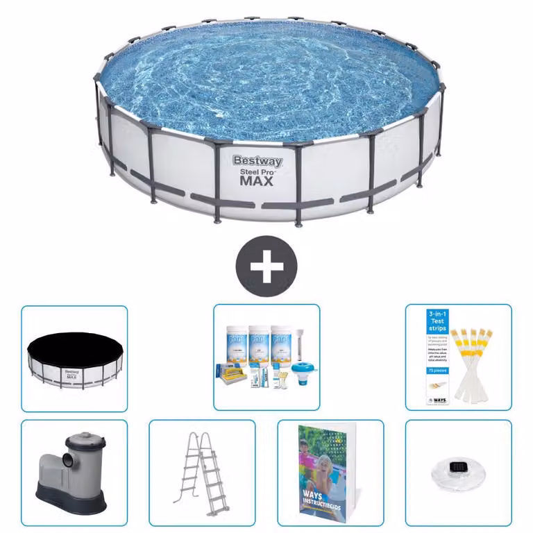 Piscina gonfiabile Bestway Steel Pro MAX, rotonda, 549x122 cm, composta da 6 parti, modello S576