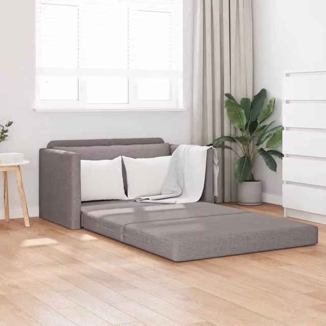 Divano letto moderno vidaXL in tessuto beige o grigio L: 124 cm, P: 71 cm, H: 78 cm