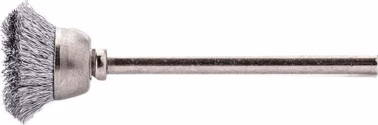 Spazzola a tazza miniaturizzata in acciaio inox 15x0,1 mm Lessmann