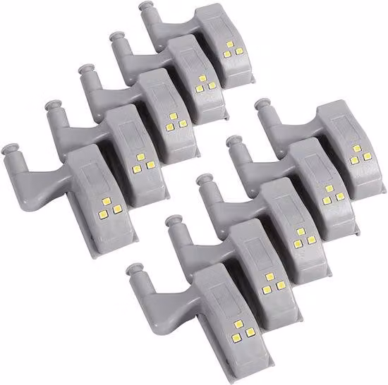 Set di 10 lampade a LED universali bianche per illuminare l'interno degli armadietti, con luce calda e fredda, ideali per la cucina (luce bianca)