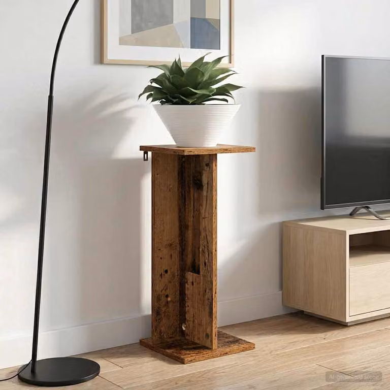 Set di 2 supporti per piante vidaXL in legno color marrone, L/P/H: 25 x 25,5 x 60,5 cm