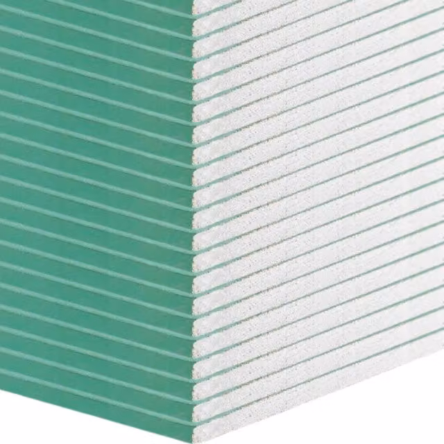 Confezione da 20 lastre di cartongesso BA13 Fortunato resistenti all'umidità colore verde con bordo smussato L: 120 cm, P: 200 cm, H: 1,25 cm – 1