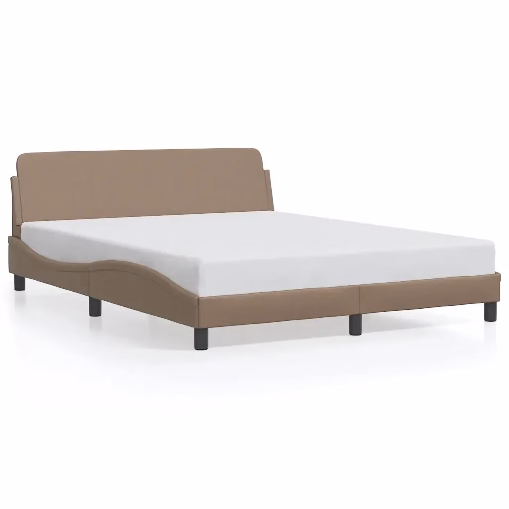 Letto con giroletto Dover vidaXL in similpelle beige, L/P/H: 160 x 200 x 165 cm – 2