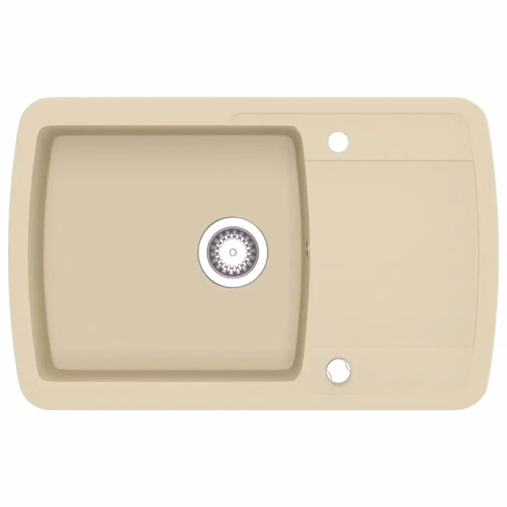 Lavello da cucina in granito con vasca singola beige vidaXL L/P/H: 78 x 50 x 31 cm – 2