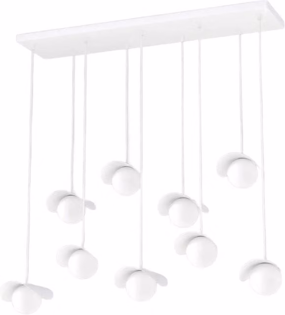 Lampadario RITUAL Emibig 9xG9 sfere vetro bianco decorativo