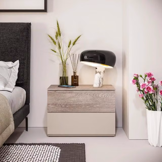 Comodino Favorita Composad colore beige L: 60 cm, P: 41 cm, H: 43 cm – 1