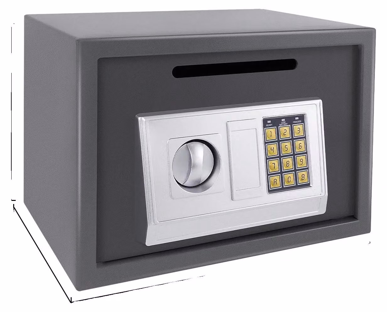 Serratura digitale, cassaforte ad alta sicurezza, 16 litri - GRIGIO
