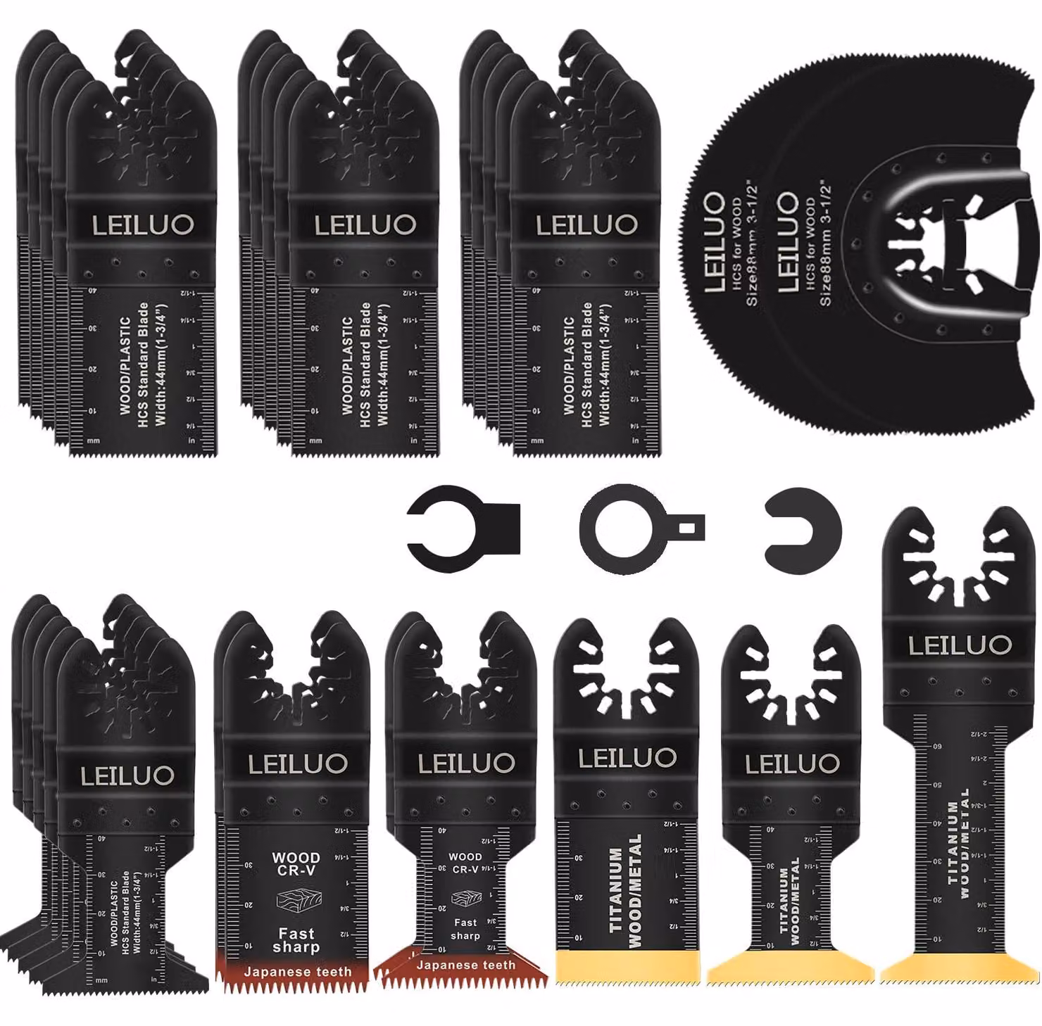 Set di accessori per utensile multifunzione, 32 pezzi, per legno e pannelli di rivestimento, con custodia, ideale per il fai-da-te