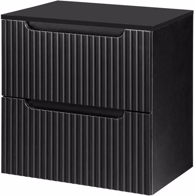 Mobile Sottolavabo da Parete NEWPORT con 2 Cassetti 60 x 60 x 40 cm - Nero [en.casa]