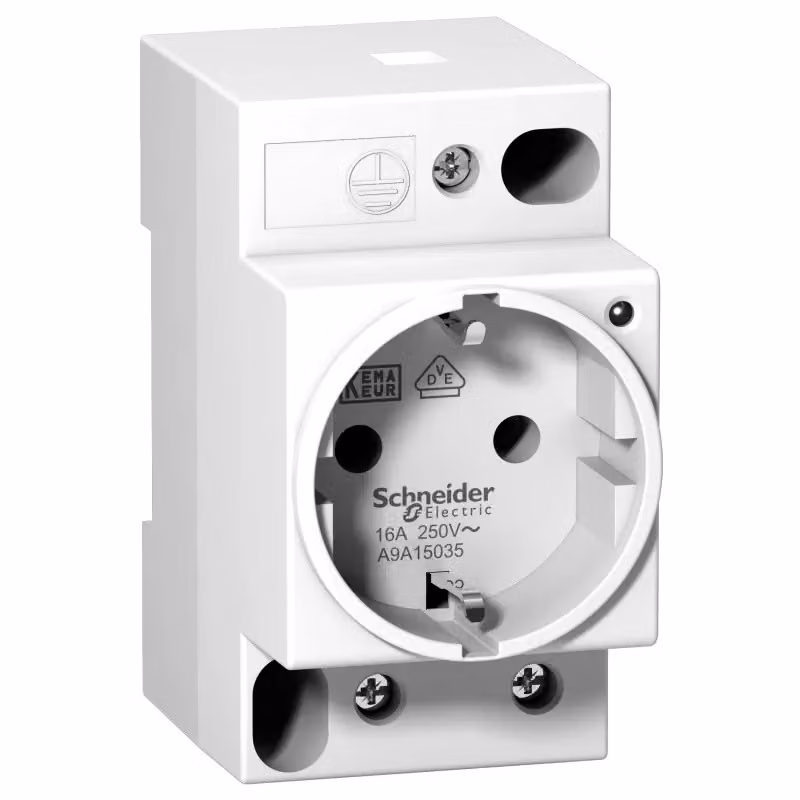 Presa Schneider Electric iPC 2P+E 16 A 250 V CA, omologazione VDE-0620, versione tedesca con LED A9A15035