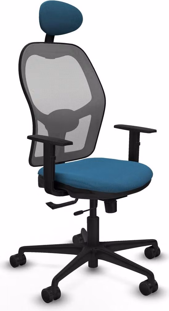 Sedia da ufficio con poggiatesta, modello Jorquera Piqueras y Crespo 1D036N1, colore verde petrolio