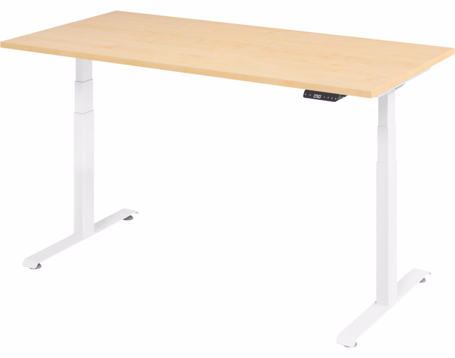Scrivania elettrica Lite di bümö - Finitura: acero, dimensioni: 160 x 80 cm, struttura: bianco