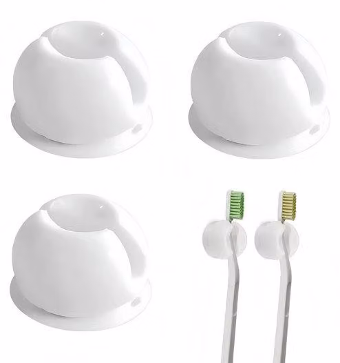 Portaspazzolini in silicone, confezione da 3, impermeabili, autoadesivi, da bagno