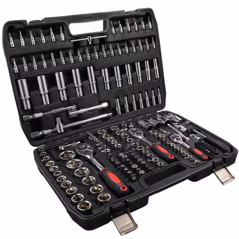 Set di chiavi a cricchetto, chiavi a 24 denti, resistente acciaio al cromo-vanadio, set da 172 pezzi