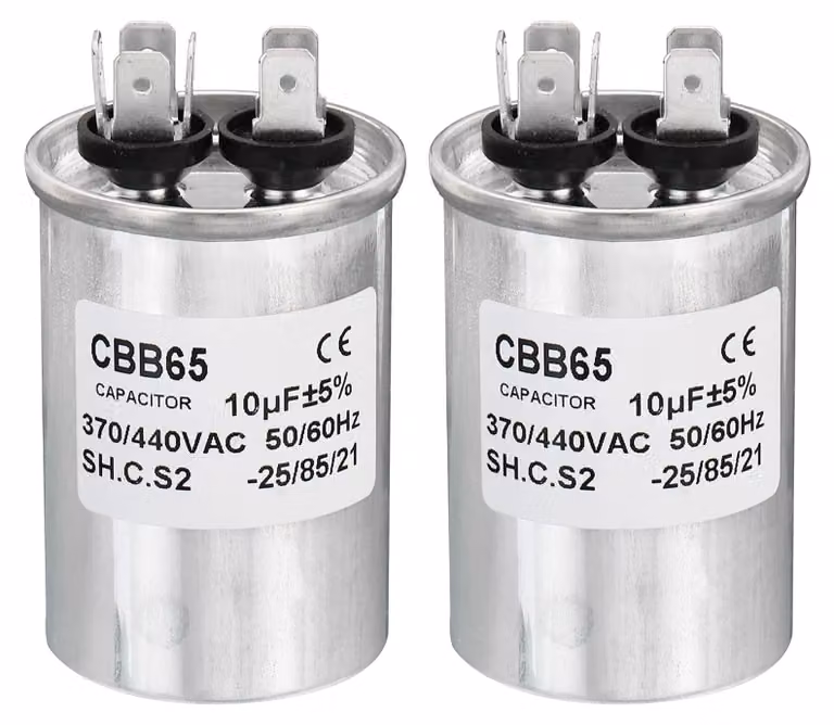 Condensatore industriale da 10uF, AC 370/440 V, con involucro in alluminio, 2 terminali