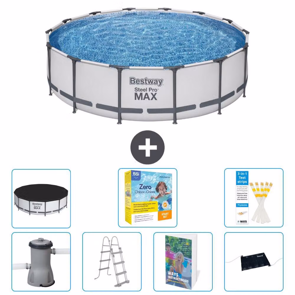 Piscina gonfiabile Bestway Steel Pro MAX, rotonda, 427x122 cm, composta da 6 parti, modello S582