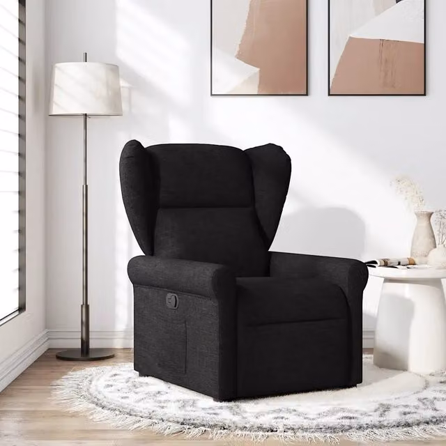 Divano Sedia-Poltrona Reclinabile in Tessuto Nero 468030