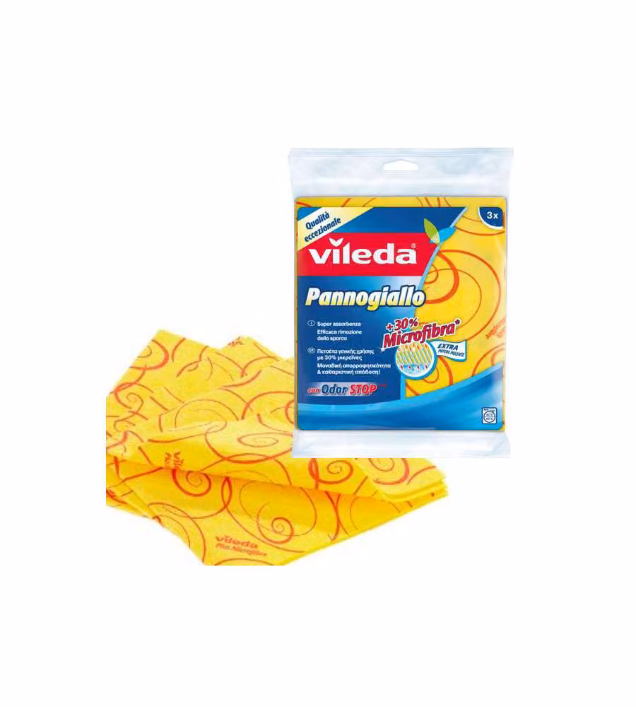 Set di 3 panni in microfibra Vileda Milleusi colore giallo L 40 cm x P 36 cm – 2