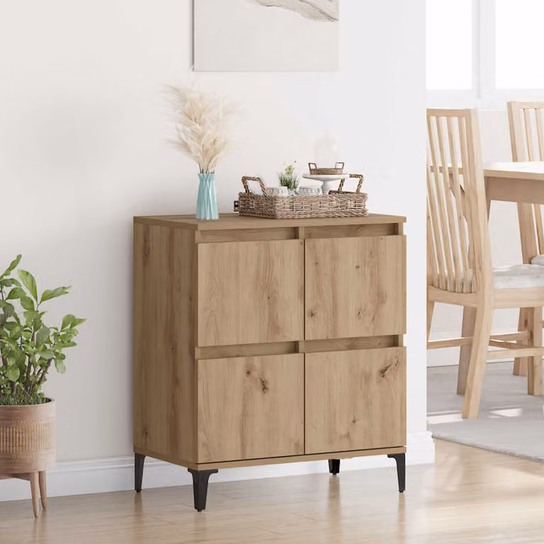 Credenza in stile rustico vidaXL in legno e metallo marrone L: 60 cm, P: 35 cm, H: 70 cm