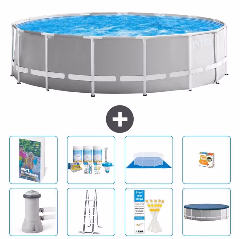 Struttura per piscina a forma di prisma - 457x122 cm - composta da 7 elementi - modello S548