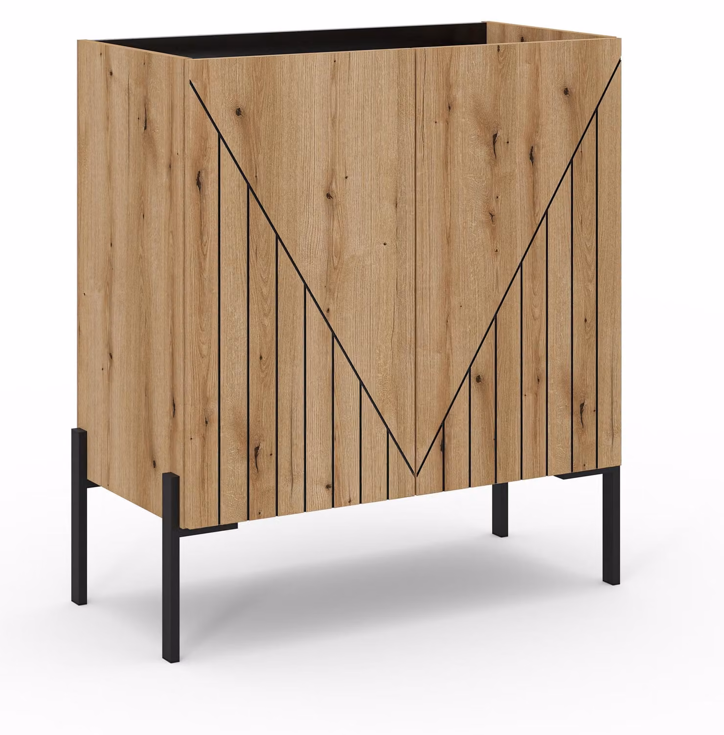 xonox.home Cassettiera Neo L/A/D: 80x91x40 cm in riproduzione Rovere Evoke e nero
