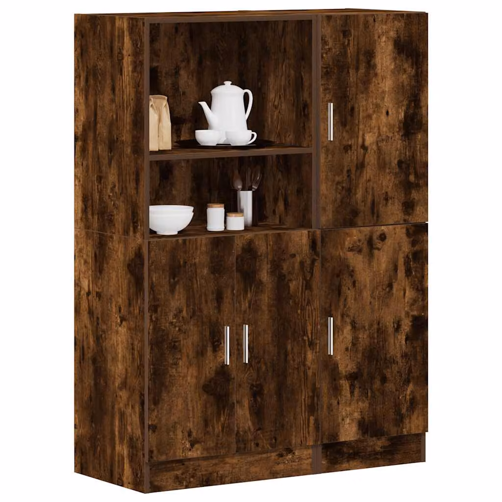 Set di mobili da cucina moderno vidaXL in MDF e truciolato, colore marrone, 2 pezzi, H: 95,0 cm, L: 131,5 cm, P: 41,5 cm