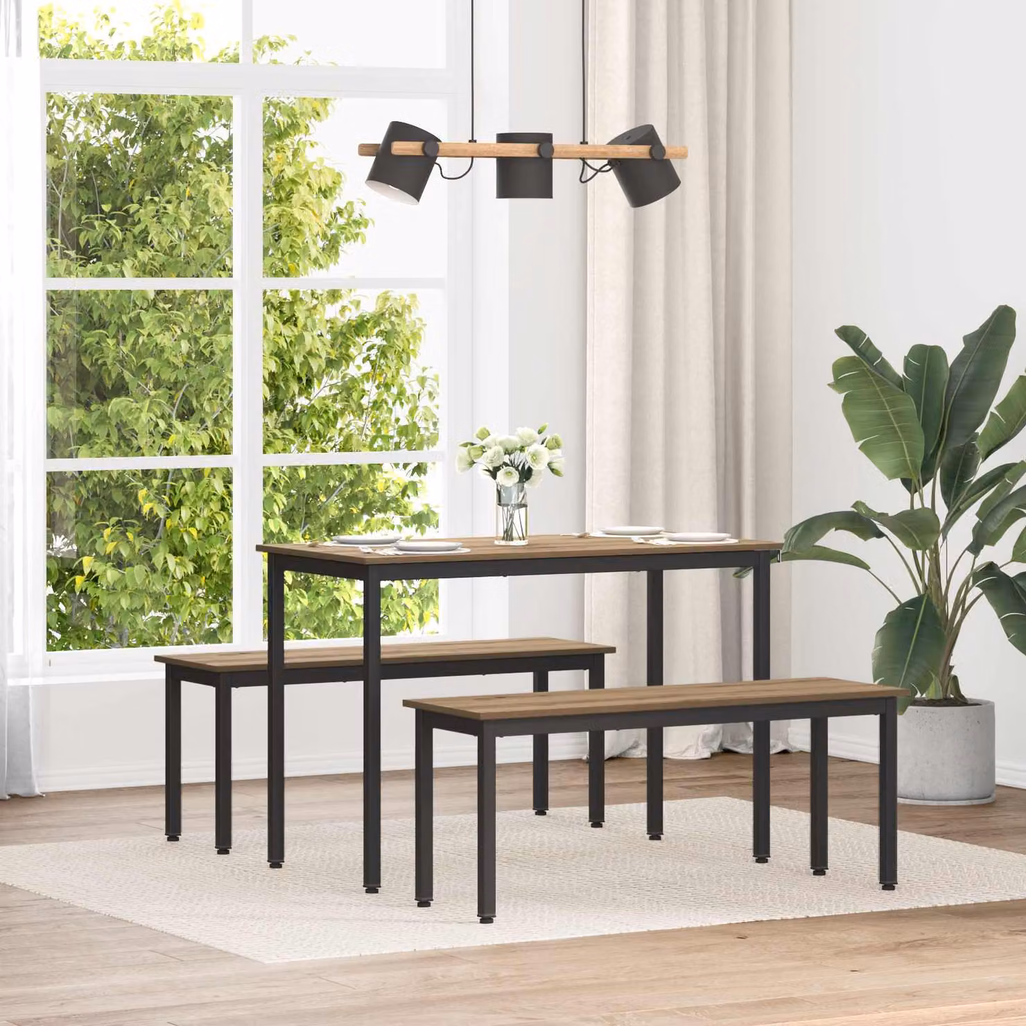 Panchina in legno rovere stile minimalista vidaXL, colore marrone, L 110 x P 35 x H 45 cm