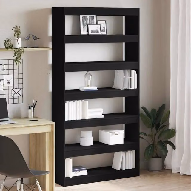 Armadio per Libri 6 livelli 100 x 30 x 198 cm Nero 3333925