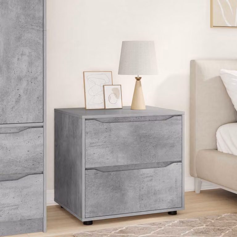 Armadio moderno vidaXL in legno ingegnerizzato grigio cemento L 60 cm, P 48 cm, H 57 cm