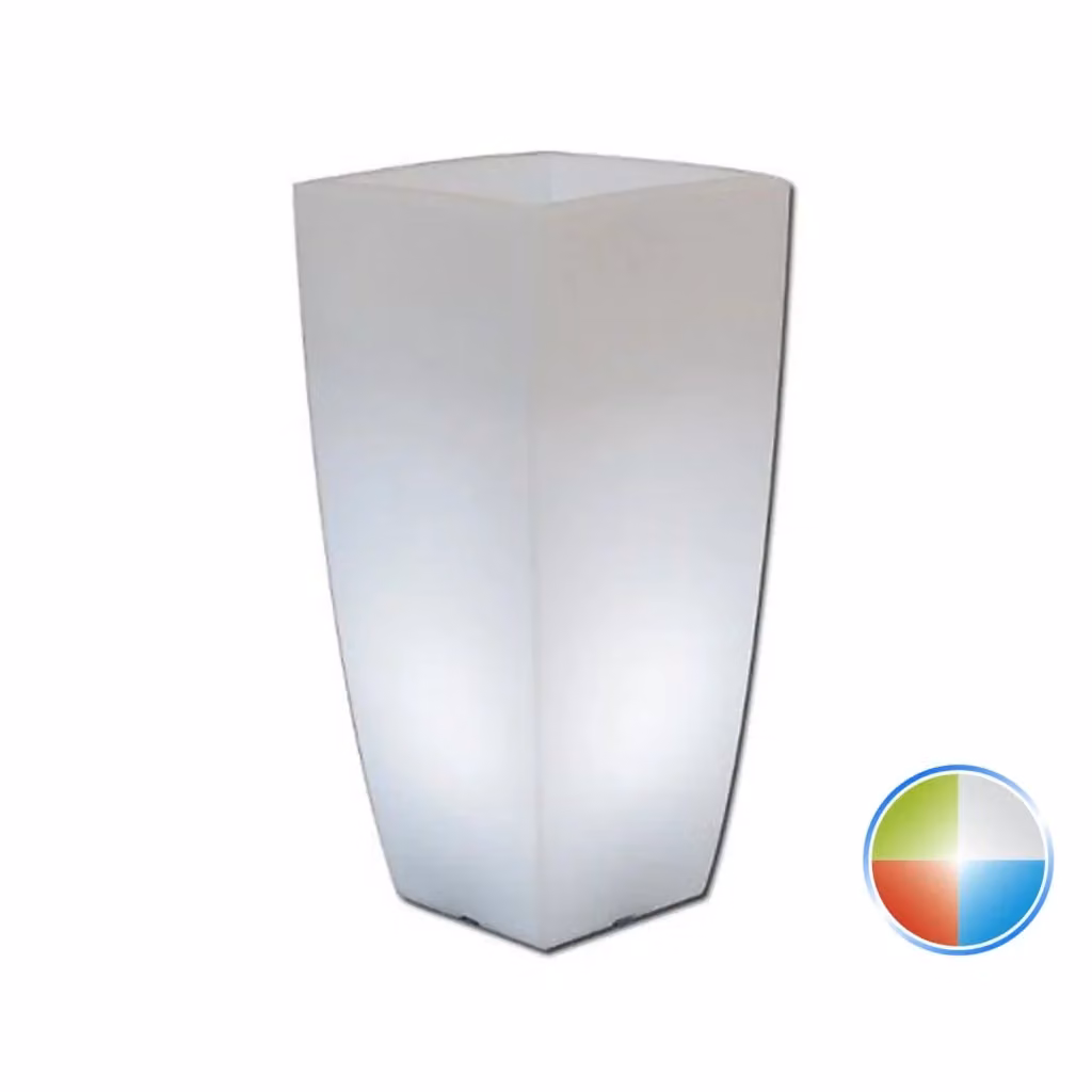 Vaso Agave Quadrato TEKCNOPLAST con LED Multicolor, H 70 cm, L 33 cm, P 33 cm – 2