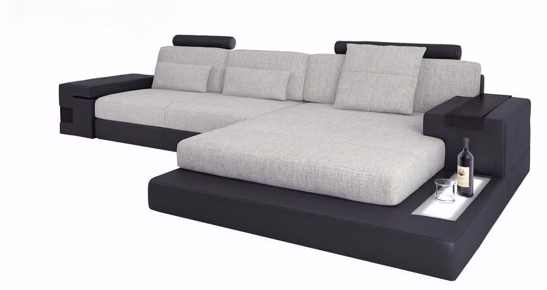 Stoff L-Form Couch Wohnzimmer Ecksofa moderne Design Textil großes Sofa Modern