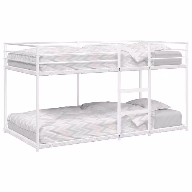 Letto a Castello senza Materasso Bianco 107x203 cm in Acciaio 4019887