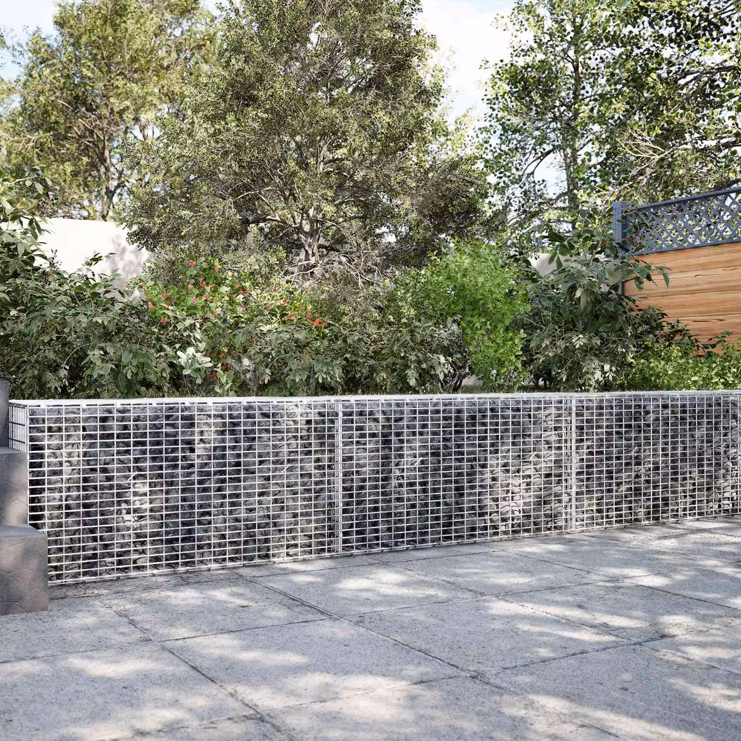 vidaXL Gabione con filo da 3,5 mm e rete da 5x2,5 cm 250x30x50 cm