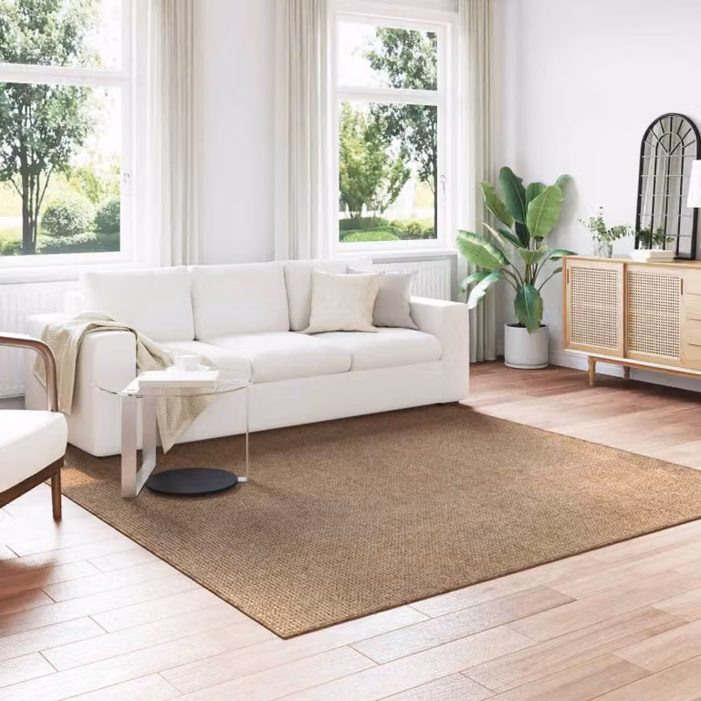Tappeto Quadrato vidaXL AGIRA per Interno ed Esterno, Beige e Marrone, L 240 x L 240 cm