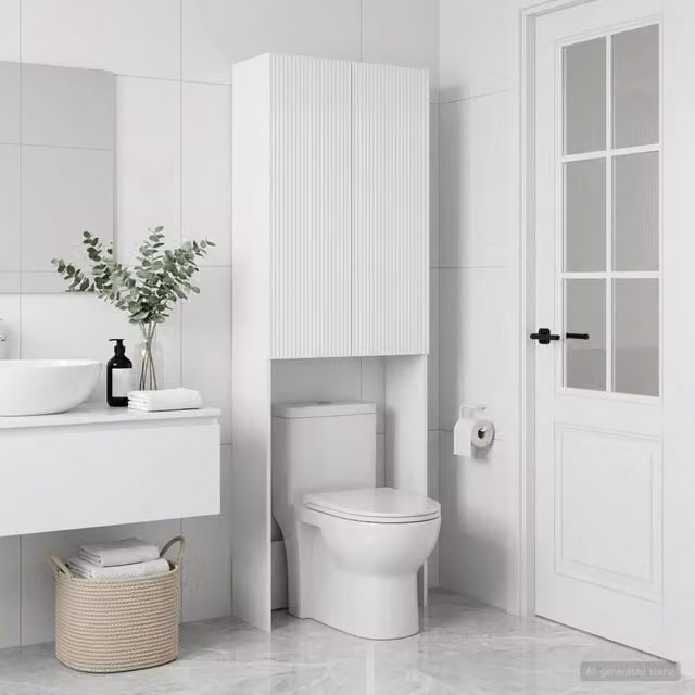 Mobile Bagno Moderno vidaXL Bianco Lucido L: 66 cm, P: 25,5 cm, H: 190 cm