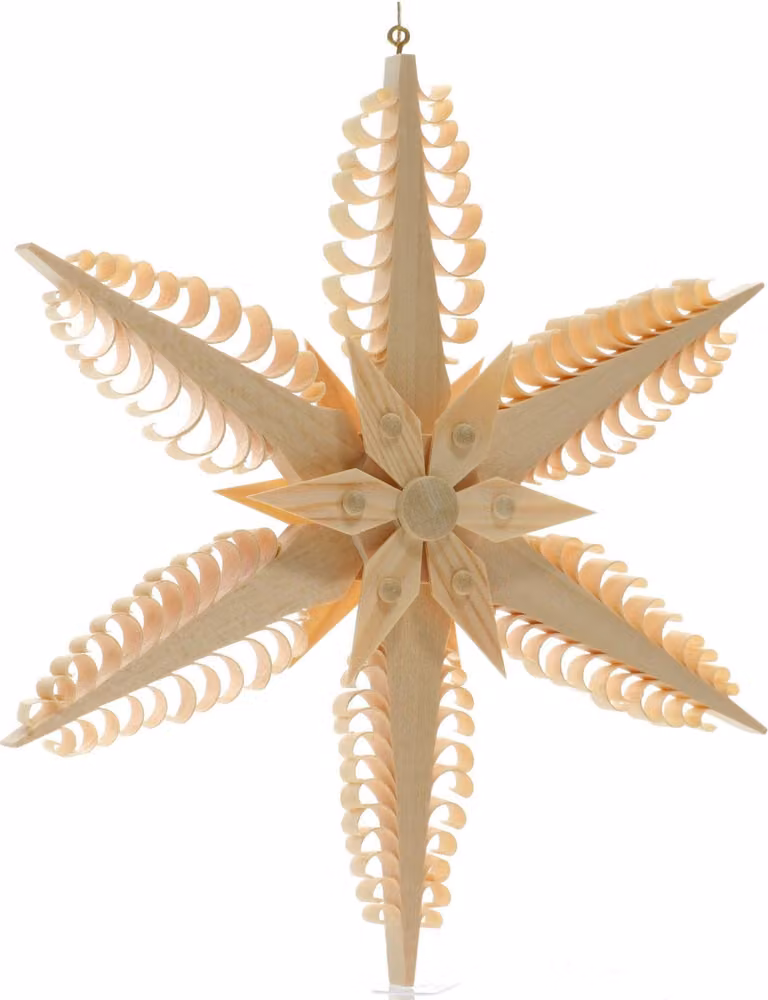 Ornamento per finestra con stella in legno (entrambi i lati) LxHxP=20x21x3cm NUOVO