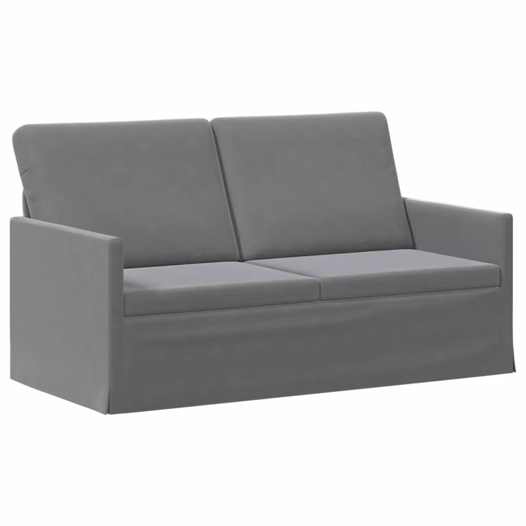 Divano a 2 posti vidaXL in velluto grigio con struttura in metallo L: 150 cm, P: 81 cm, H: 82 cm