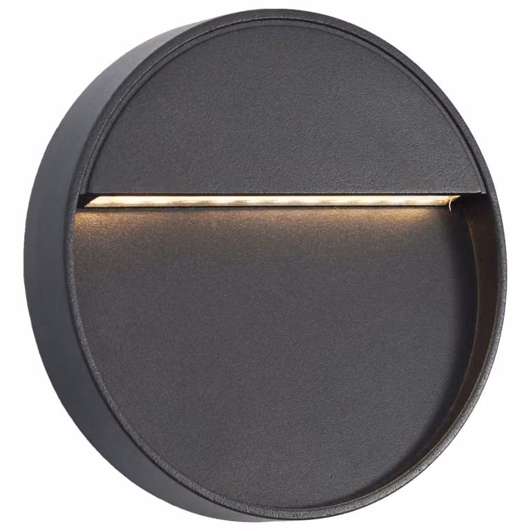 Lampade da Parete da Esterno a LED 2 pz 3 W Nere Rotonde