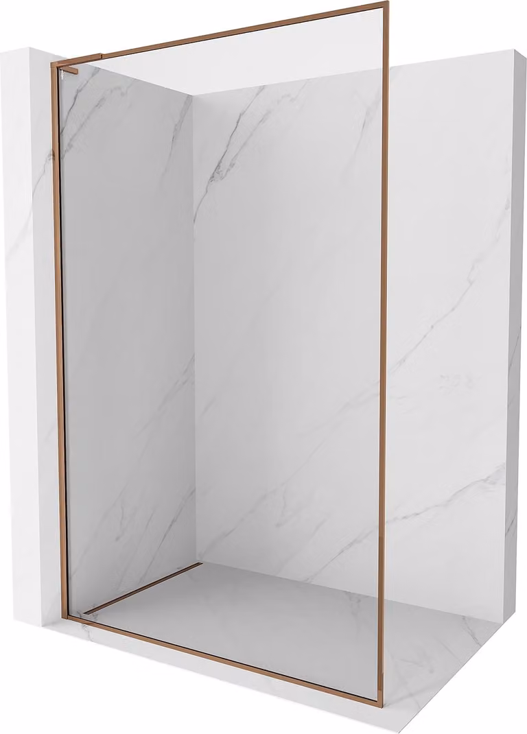 Mexen Kioto-F L Schermo doccia Walk-in con cornice 70 x 202 cm, trasparente 8 mm, oro rosa - 800-070-174-60-00