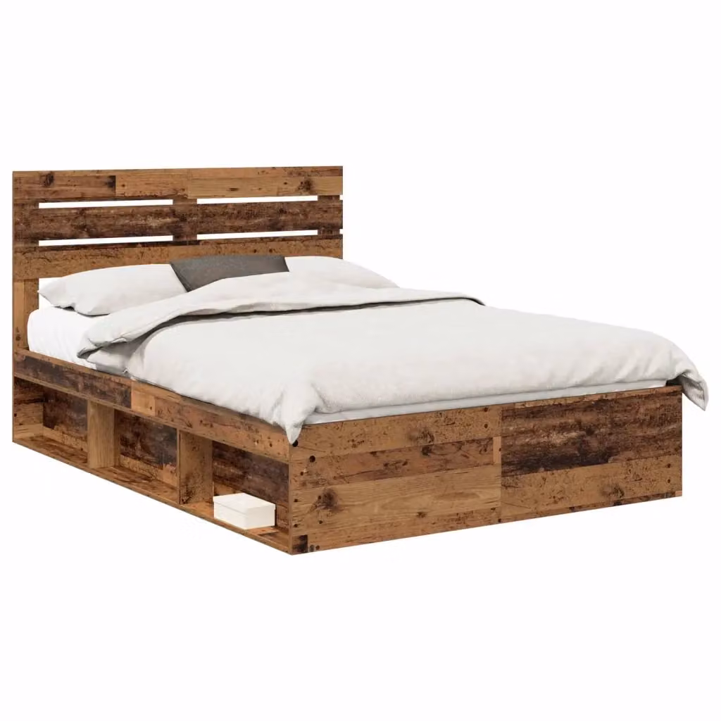 Struttura letto in pino massello vidaXL colore marrone L 140 x P 190 cm – 2