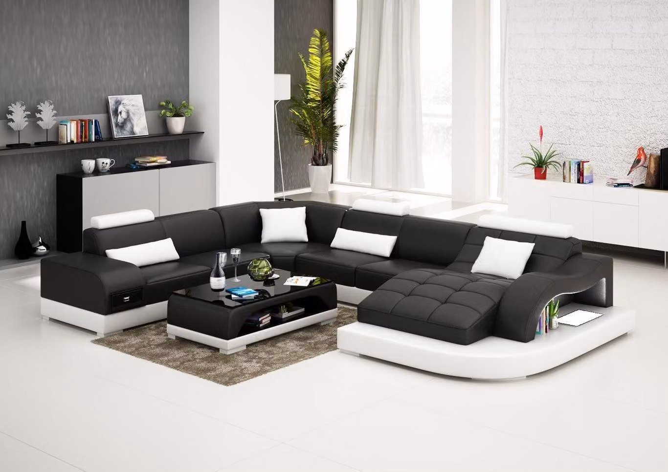 Sofa Wohnlandschaft U-Form Ecksofa Couch Garnitur Polster Big xxl Sofas Couchen