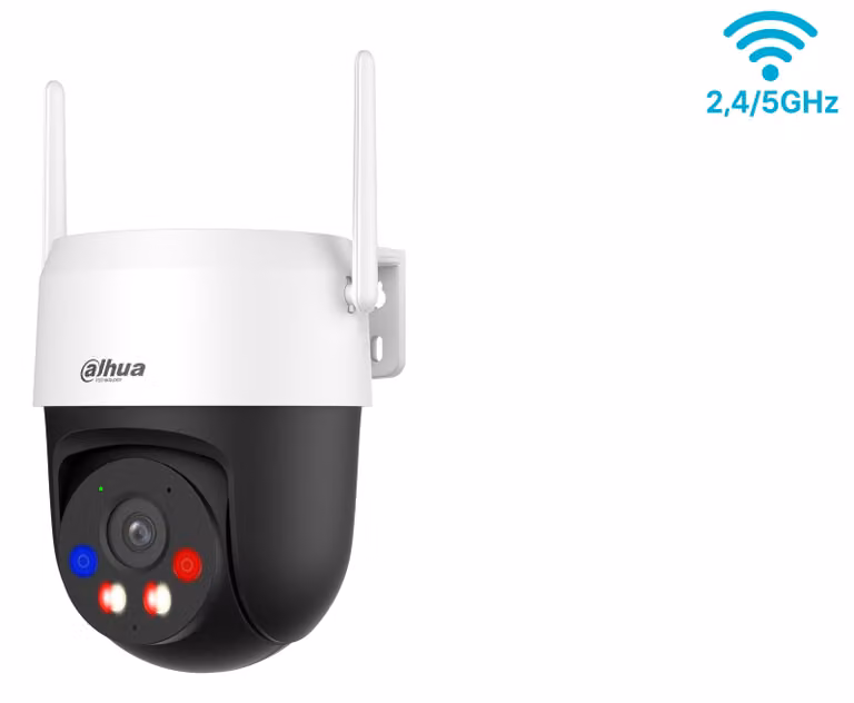 Dahua IPC-PT1539DA1P-SW-PV-0400B-EUR: Telecamera IP wireless, risoluzione 5MP, Wi-Fi, visione notturna a infrarossi fino a 30 metri, con altoparlante