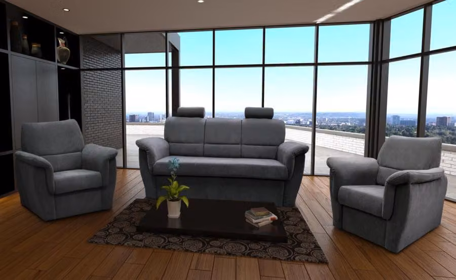 Sofagarnitur 3+1+1 Sitzer Bettfunktion Bettkasten Polstergarnitur Sofa Couch
